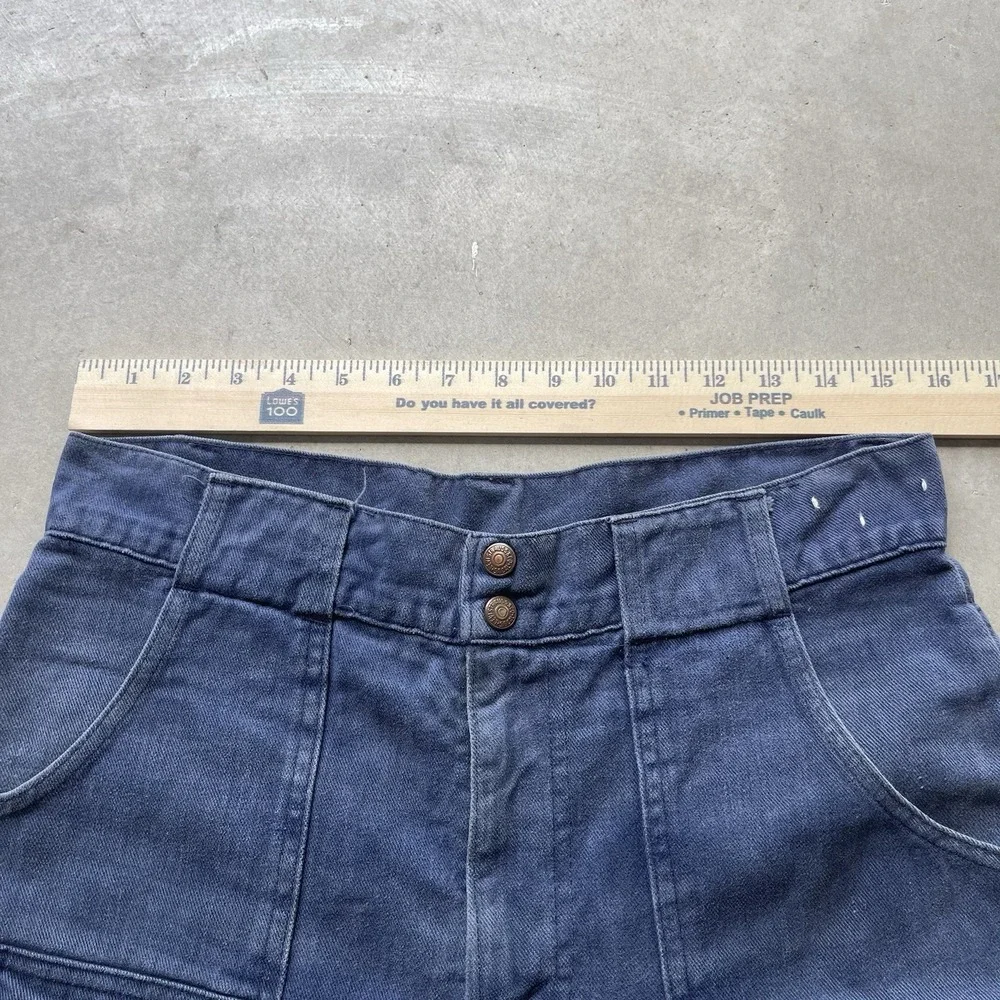Levis Denim Jeans Vintage 1970's Safari Bush Pocket Bellbottom‎ White Tab Indigo